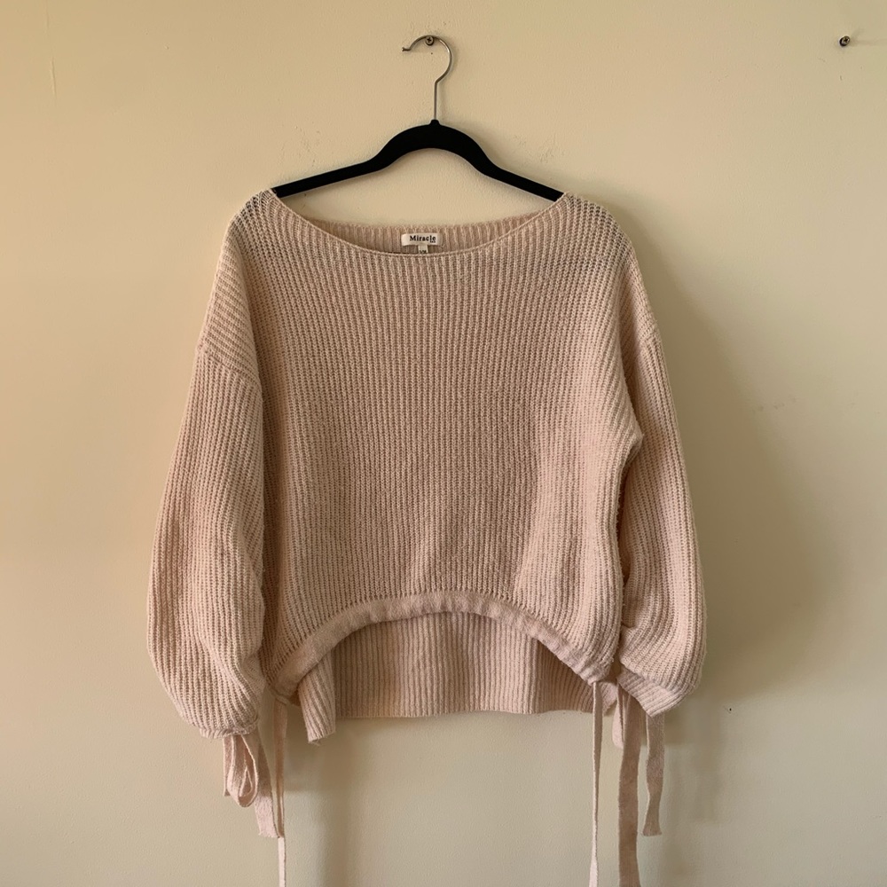 Blush Pink Cinch Sweater